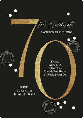 Gilded 70 Celebration Photo Card, 5x7