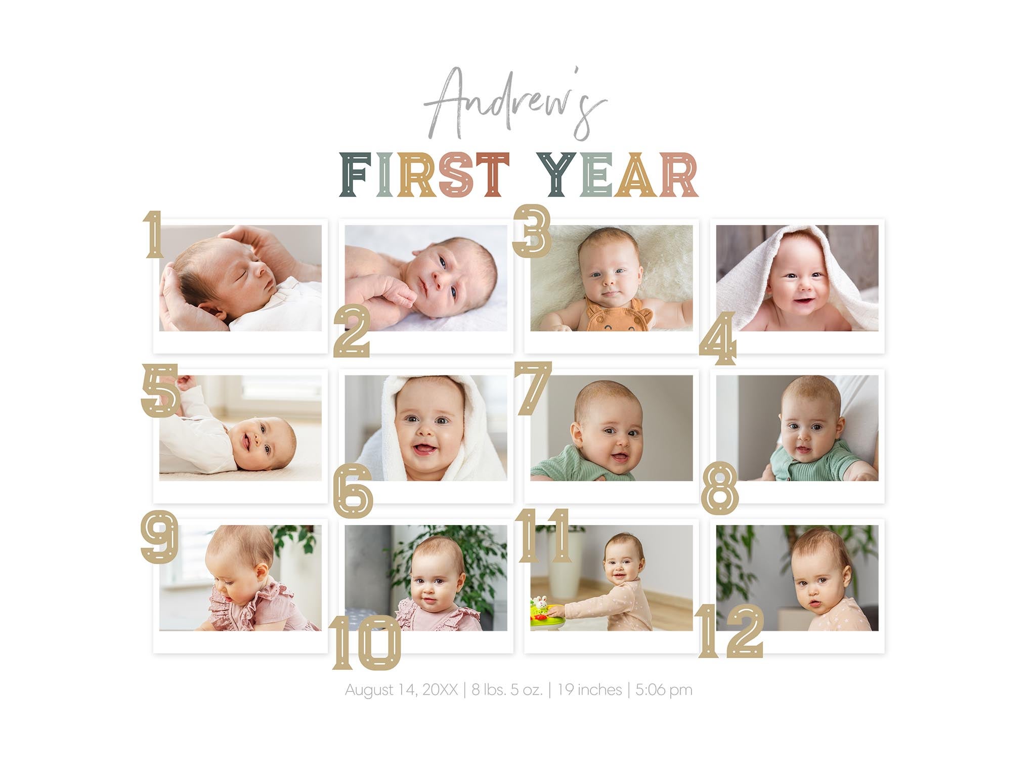 Poster Prints 12x16 From Hello to One Customizable in White, Horizontal