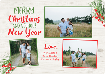 Rustic Evergreens Photo Card, 5x7