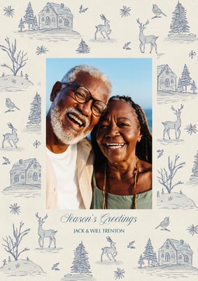 Christmas Wallpaper Photo Card, 5x7