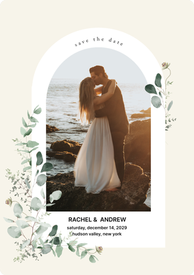 Save Date Arch Greenery Photo Card, 5x7