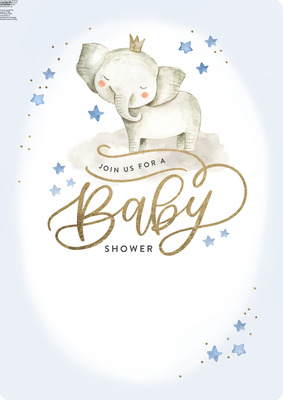 Baby Shower Elephant Photo Card, 5x7