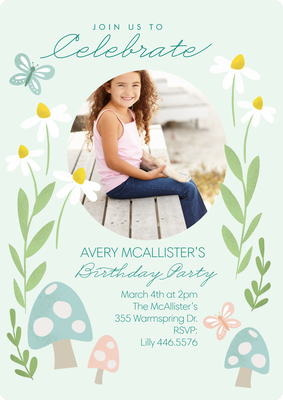 Floral Cheer Photo Card, 5x7