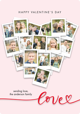 Valentine Heart Snapshots Photo Card, 5x7