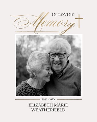 Portrait Memorial Script Board Prints