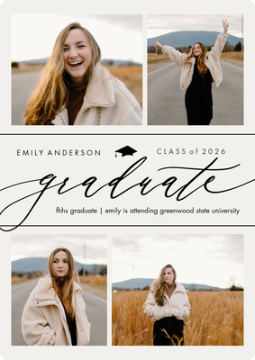 Graduate Script 2026 Photo Card, 5x7