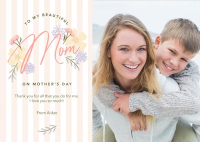 Beautiful Mom Folded Card, 5x7