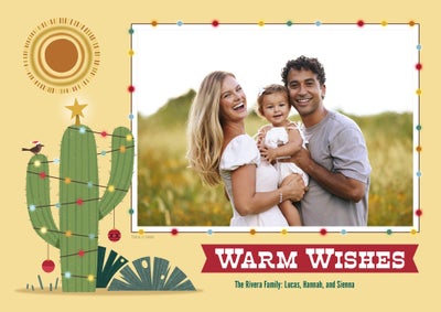 Holiday Wishes Cactus Photo Card, 5x7