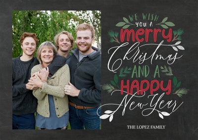 Merry And Happy Photo Card, 5x7