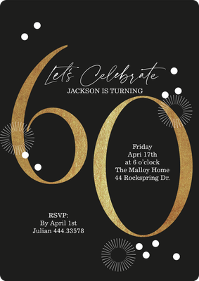 Gilded 60 Celebration Photo Card, 5x7