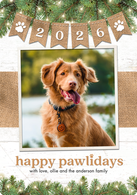 2026 Holiday Pet Banner Photo Card, 5x7