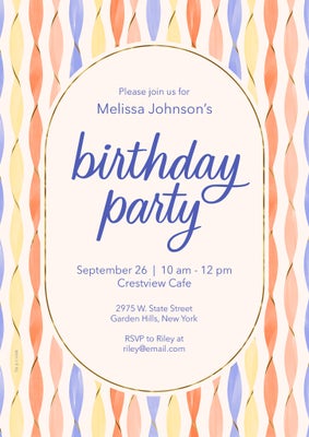 Birthday Streamers Party Invitation By Hallmark Photo Cards, 5x7