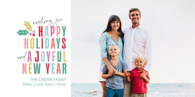 Playful Wishes Photo Card, Square, 4x8