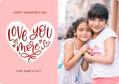 Valentine Love Heart Photo Card, 5x7