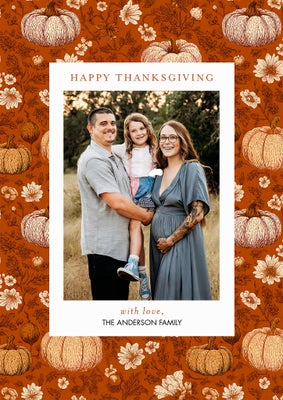 Thanksgiving Pumpkins Photo Card, 5x7