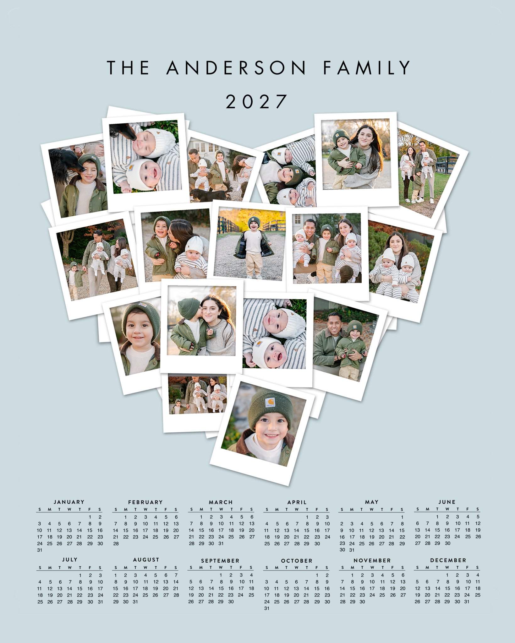 Poster Prints 16x20 Portrait 2027 Heart Snaps Customizable in Blue, Portrait