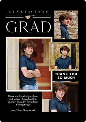 Grad Thank You 2026 Collage Photo Card, 5x7