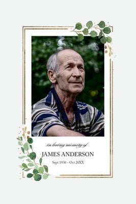 Portrait Memorial Botanical Poster Prints
