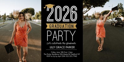 2026 Grad Invite Photo Card, Square, 4x8