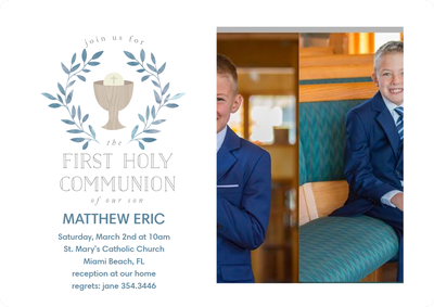 Holy Communion Son Photo Card, 5x7