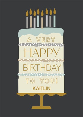Very Happy Cake Folded Card, 5x7