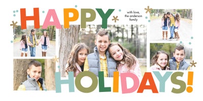 Holiday Stars Happy Photo Card, Square, 4x8