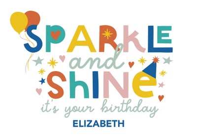 Colorful Sparkle Folded Card, 5x7