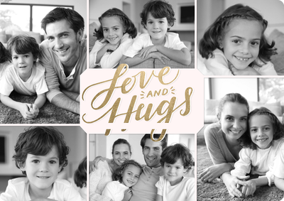 Valentine Love & Hugs Photo Card, 5x7