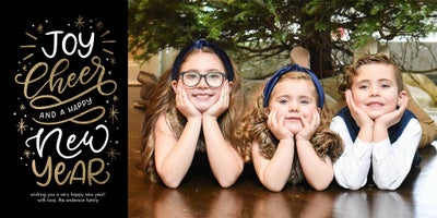 New Year Joy Stars Photo Card, Square, 4x8