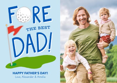 Father's Day Fore Folded Card, 5x7