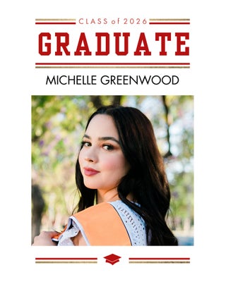 Portrait Grad 2026 Stripes Board Prints
