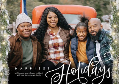Holiday Garland Lights Photo Card, 5x7