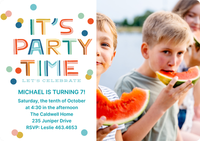 Party Time Portrait Photo Card, 5x7