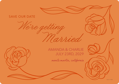 Simply Boho Floral Save the Date Photo Card, 5x7