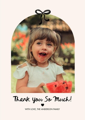 Thank You Arch Bow Photo Card, 5x7