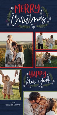 Seasonal Frames Collage Photo Card, Square, 4x8
