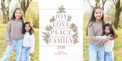 2026 Christmas Joy Tree Photo Card, Square, 4x8