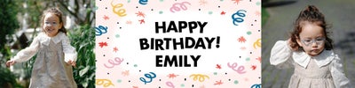 Celebrate Birthday Swirls Banners