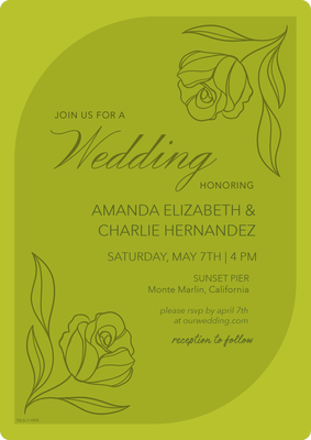 Simply Boho Floral Wedding Invitation Photo Card, 5x7