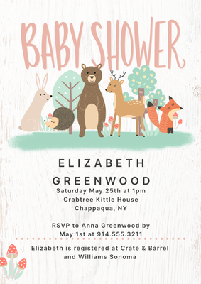 Baby Shower Woodland Photo Card, 5x7