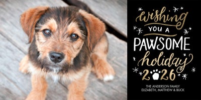 2026 Holiday Pawsome Photo Card, Square, 4x8