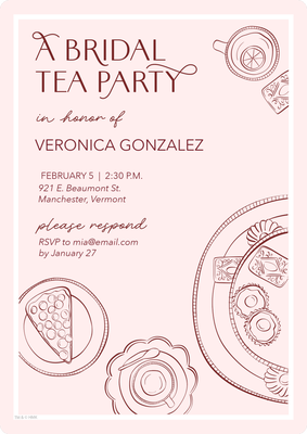 Sweet Bridal Tea Party Photo Card, 5x7