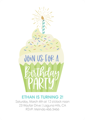 Cupcake Party Photo Card, 5x7