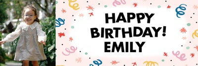 Celebrate Birthday Swirls Banners