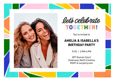 Celebrate Together Party Invitation Photo Card, 5x7