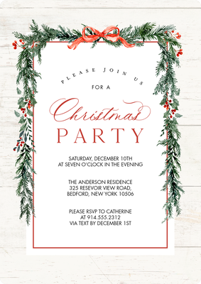 Christmas Invite Laurel Photo Card, 5x7