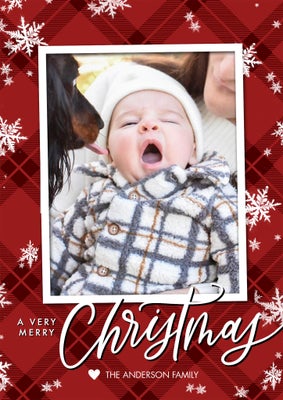 Christmas Very Merry Script Photo Card, 5x7