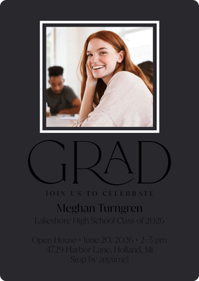 Grad Frame Invite Photo Card, 5x7