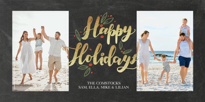 Shimmering Holidays Photo Card, Square, 4x8