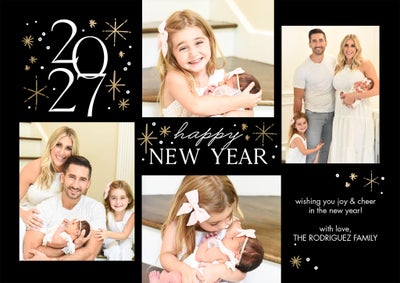New Year 2027 Sparkling Photo Card, 5x7